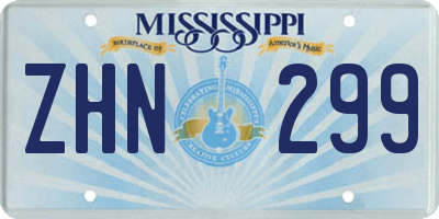 MS license plate ZHN299