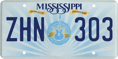 MS license plate ZHN303