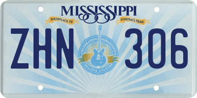 MS license plate ZHN306