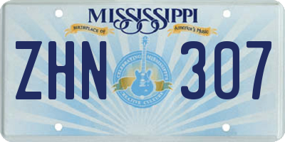MS license plate ZHN307