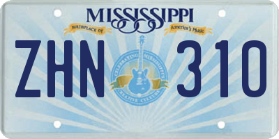MS license plate ZHN310