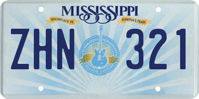MS license plate ZHN321