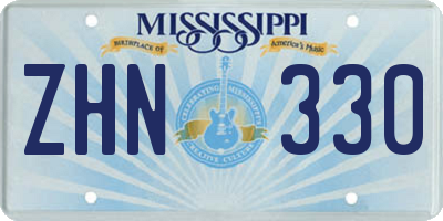 MS license plate ZHN330