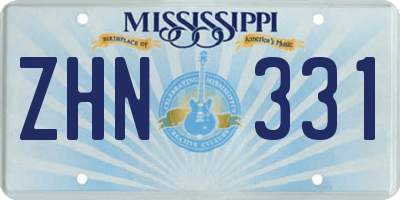 MS license plate ZHN331