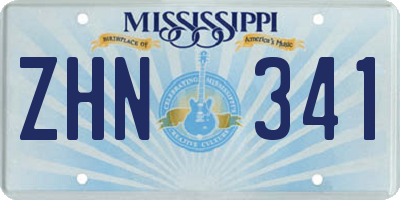 MS license plate ZHN341