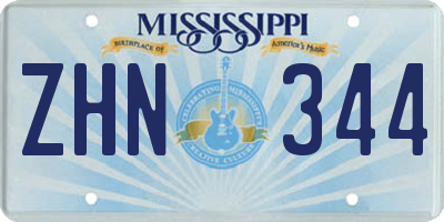MS license plate ZHN344