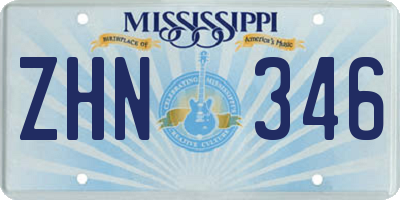 MS license plate ZHN346