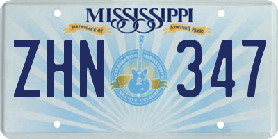 MS license plate ZHN347