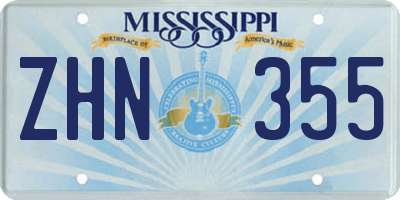 MS license plate ZHN355