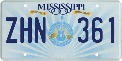 MS license plate ZHN361