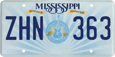 MS license plate ZHN363