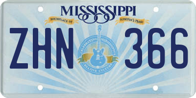 MS license plate ZHN366