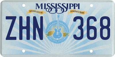 MS license plate ZHN368