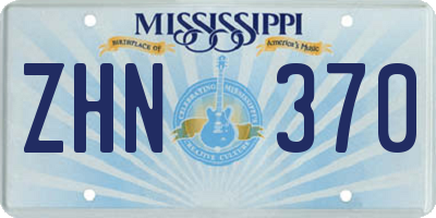 MS license plate ZHN370