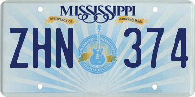 MS license plate ZHN374