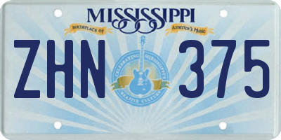 MS license plate ZHN375