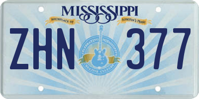MS license plate ZHN377