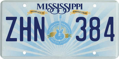 MS license plate ZHN384