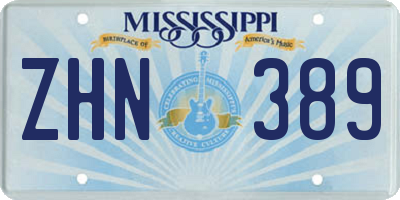 MS license plate ZHN389