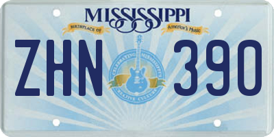 MS license plate ZHN390