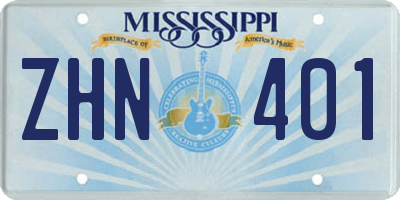 MS license plate ZHN401