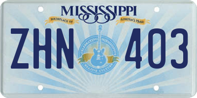 MS license plate ZHN403
