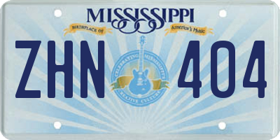 MS license plate ZHN404