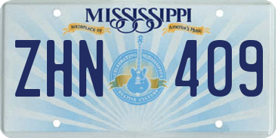 MS license plate ZHN409