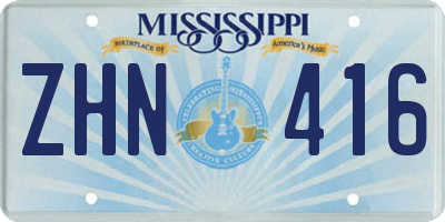 MS license plate ZHN416