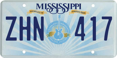 MS license plate ZHN417