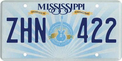 MS license plate ZHN422