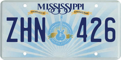 MS license plate ZHN426