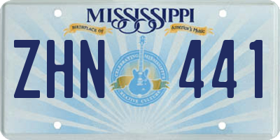 MS license plate ZHN441