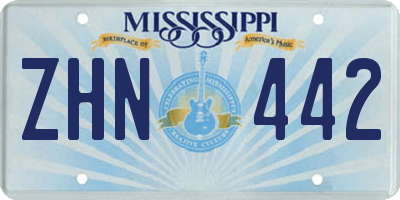 MS license plate ZHN442