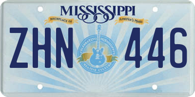 MS license plate ZHN446