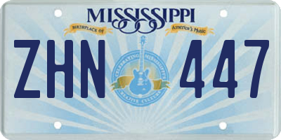 MS license plate ZHN447
