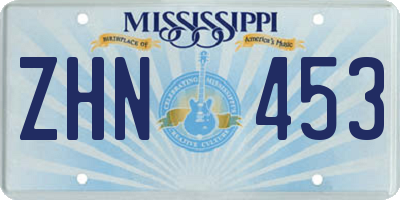 MS license plate ZHN453