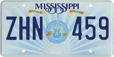 MS license plate ZHN459