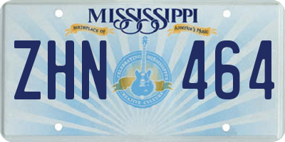 MS license plate ZHN464