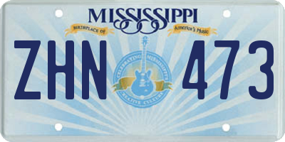 MS license plate ZHN473