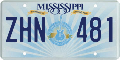 MS license plate ZHN481