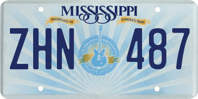 MS license plate ZHN487