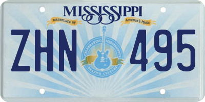 MS license plate ZHN495