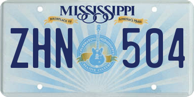 MS license plate ZHN504