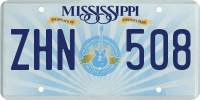 MS license plate ZHN508