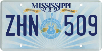 MS license plate ZHN509