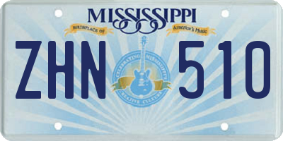 MS license plate ZHN510