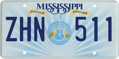 MS license plate ZHN511