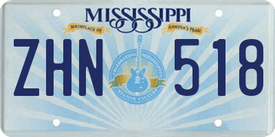 MS license plate ZHN518