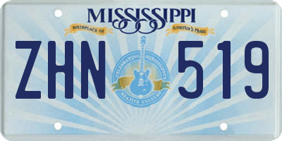 MS license plate ZHN519